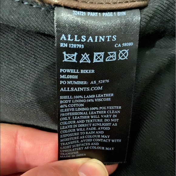 COPY - ALLSAINTS LEATHER BIKER JACKET - Picture 4 of 4